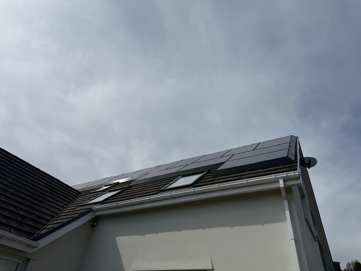 Rooftop solar panels in South Wales